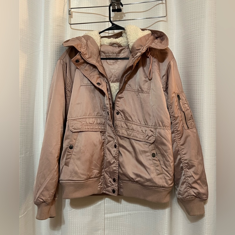 American Eagle Outfitters Mauve Bomber Jacket
